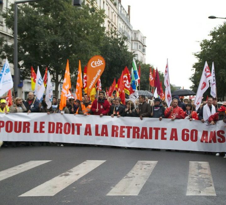 Manifestation pour la réforme de la retraite à 60 ans à Lyon en 2010 (Aurélien Callamard – CC-BY-NC-ND 2.0)