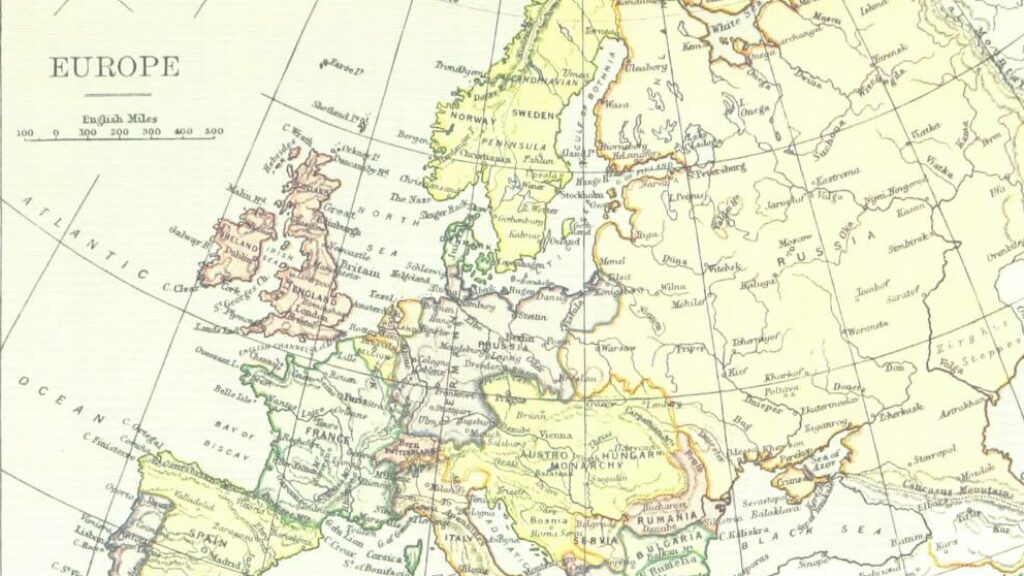 Carte de l’Europe (Détail). British Library