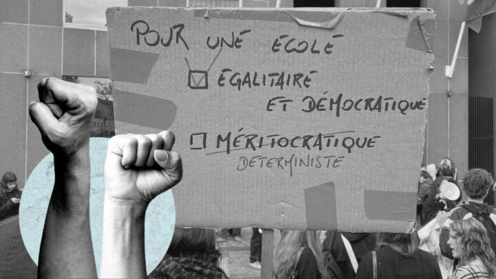 Photo ©École en lutte ; Illustration : © yaom – iStock